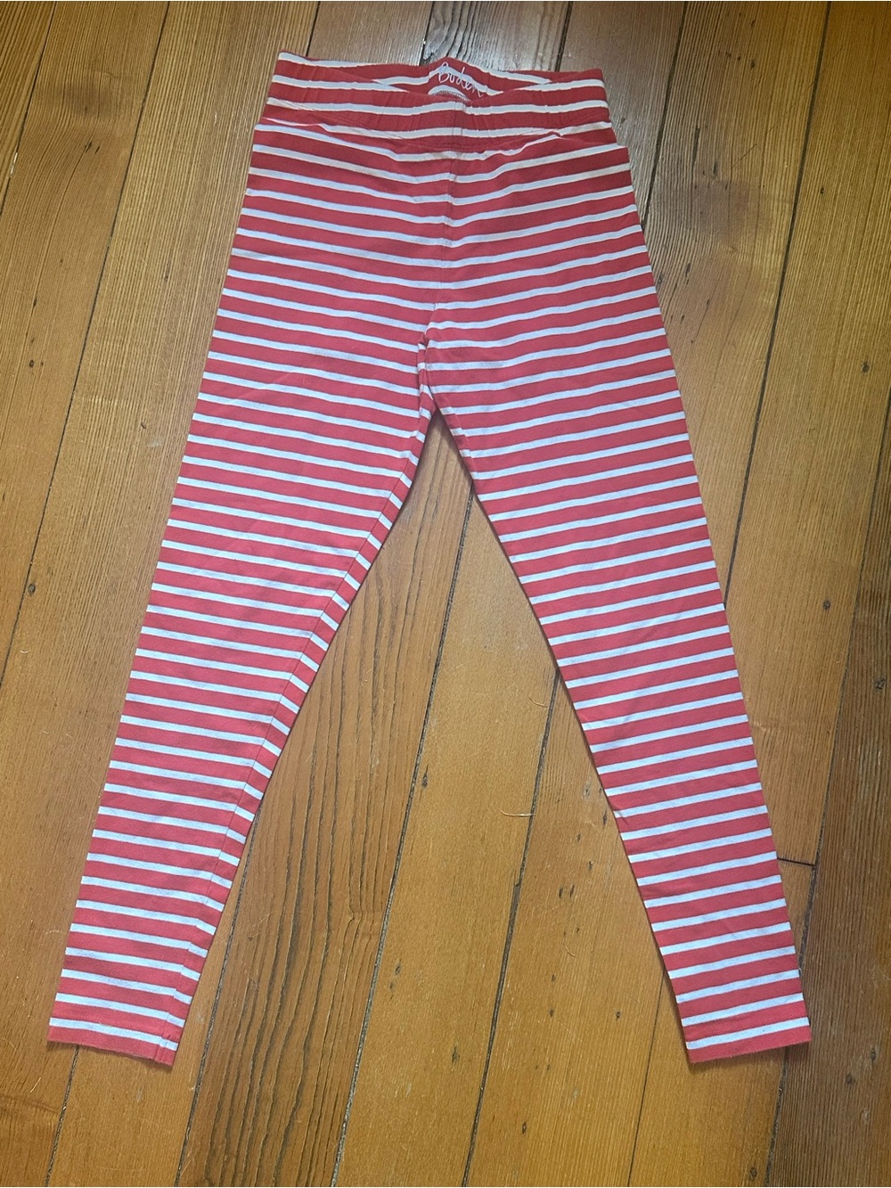 Mini Boden Kids Red and White size 11-12 Striped Leggings